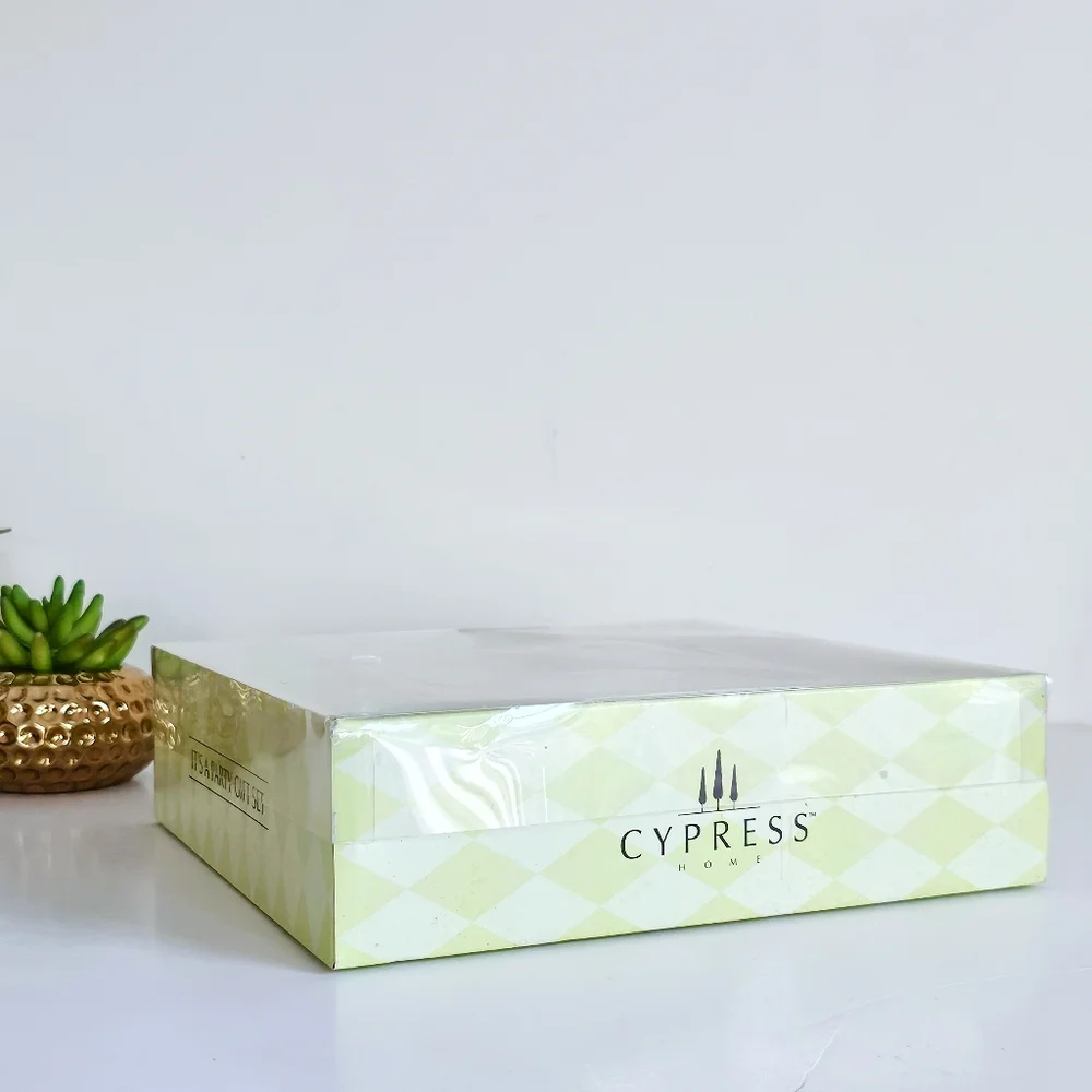 Cypress Home “It’s A Party” Gift Set Cheese Spreader + 8” Glass Saver + Napkins